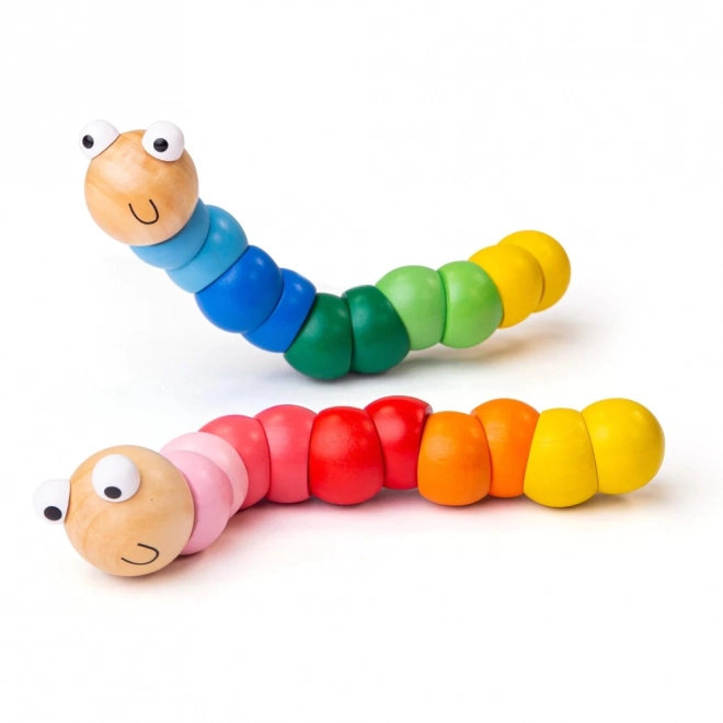 Bigjigs Toys drvene igračke - Šareni crvić plava