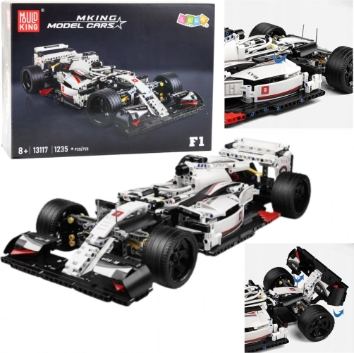 Konstrukcijski set trkaći automobil F1 bijelo-crveni