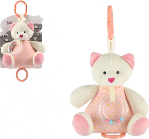 Glazbeni plišani medo 18 cm ružičasti