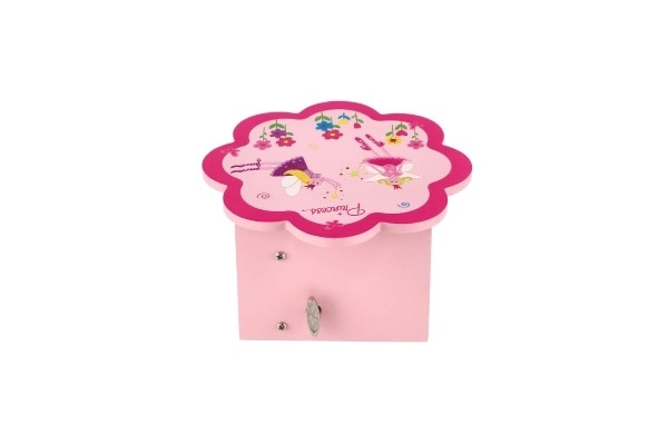 Ormarić za nakit Princess drvena glazbena cvjetna ladica 14,5x8x14,5cm