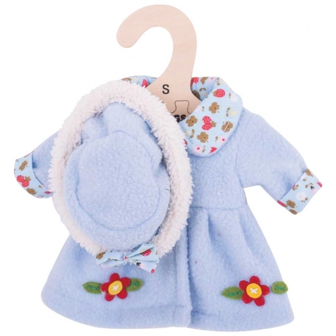 Bigjigs Toys Plavi kaputić s šeširom za lutku 28 cm