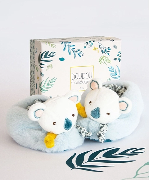 Doudou poklon set - Set prvih cipelica s zvečke