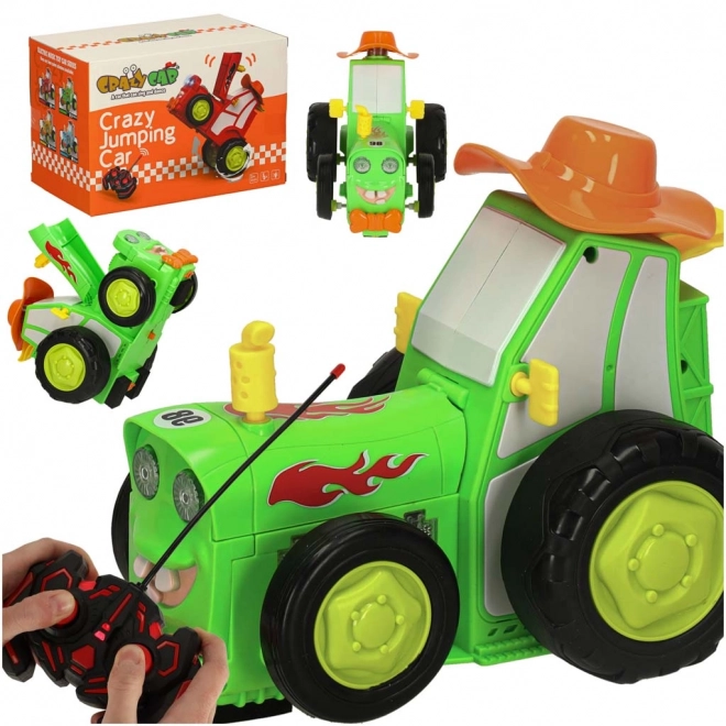 Zeleni skačući plesni traktor na daljinsko upravljanje