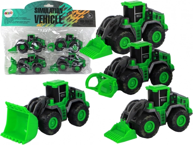 Set zelenih traktora 4 komada