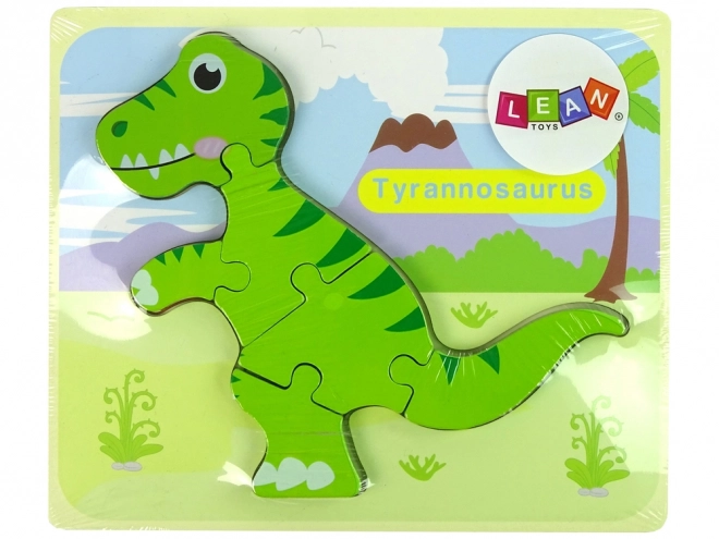 Drvene puzzle Dinosaurus Isanosaurus Tirannosaurus Zeleni
