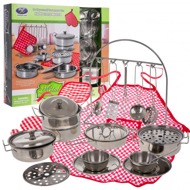 Set metalnih lonaca + pribor - 23 komada