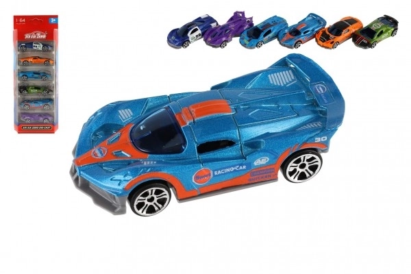Auto sportski 6 kom metal/plastika 8 cm slobodni hod u kutiji 10,5x27,5x4 cm