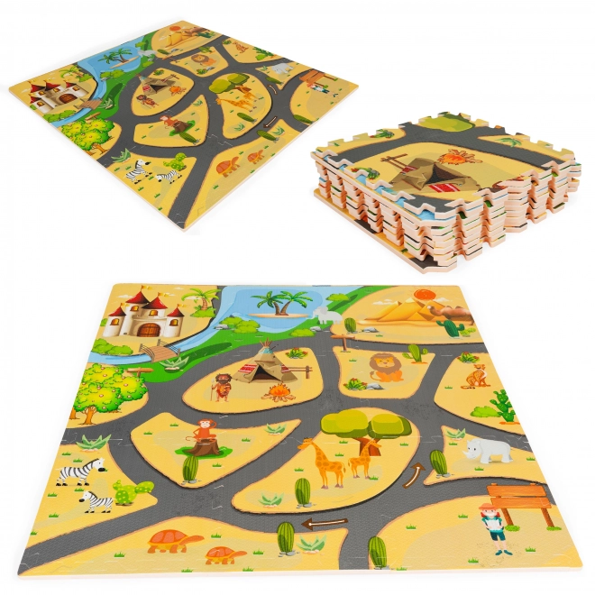 ECOTOYS Pjenaste puzzle Safari s rubovima