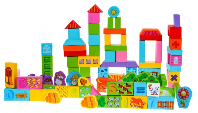 Set drvenih koča - Farma - 100 dijelova