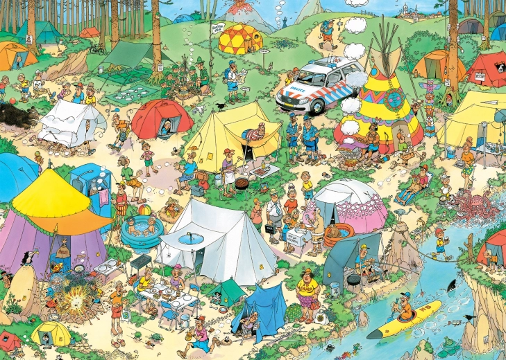 Puzzle Kampiranje u šumi - Jan van Haasteren 1000 dijelova