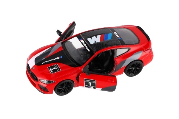 Auto Kinsmart BMW M8 Competition Coupé 1:38 metal/plastika 12,5cm 4 boje na povlačenje unatrag 12 kom u kutiji