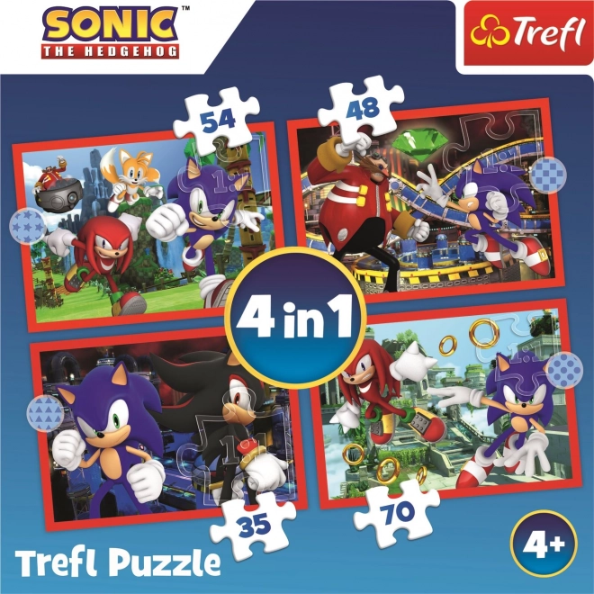 Slagalica 4u1 Sonic/Sonic The Hedgehog 28,5x20,5cm u kutiji 28x28x6cm