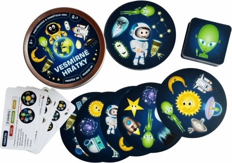 Teddies svemirske igrarije 2u1 – kartaška igra opažanja u limenoj kutijici