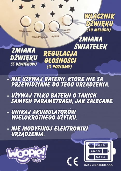 Woopie Baby smirujući plišanac s projektorom medvjedić 2u1