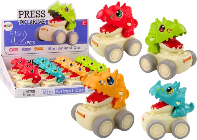 Autić dinosaurus triceratops s tlačnim pogonom, 4 boje