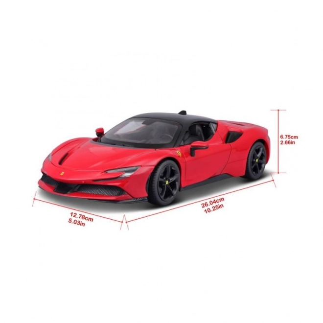 Kovinski model Ferrari SF90 Stradale crveni 1:18