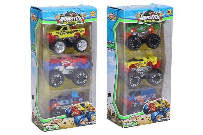 Auta Monster Truck metalna 3 kom 8 cm