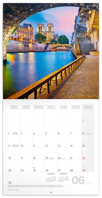 NOTIQUE Kalendar za bilješke Pariz 2025, 30 x 30 cm