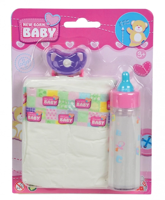 Set za bebe New Born Baby - bočica, duda i pelena