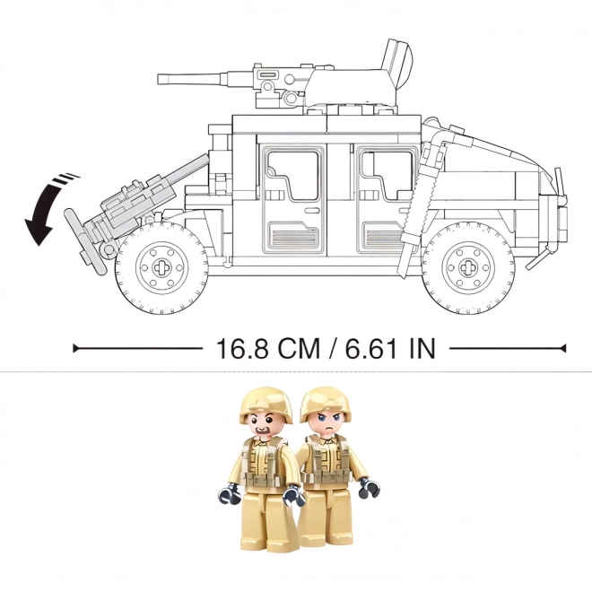 Sluban Army Model Brick M38-B0837 Hummer vojni terenac