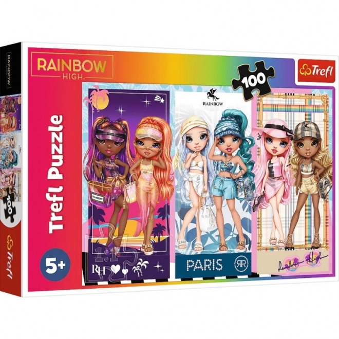 Puzzle 100 dijelova Duginim lutkama Rainbow High