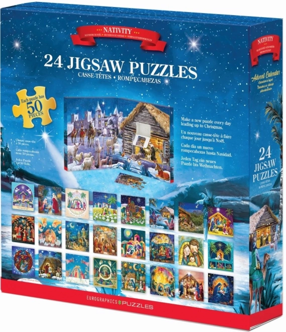 EUROGRAPHICS Puzzle Adventni kalendar: Rođenje Isusa 24x50 dijelova