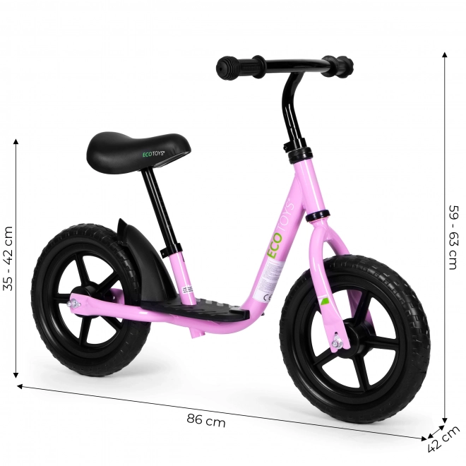 Dječji bicikl s platformom ECOTOYS ružičasti
