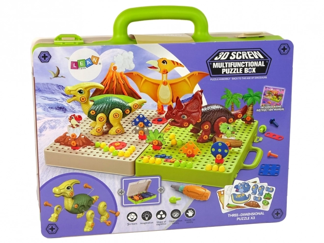 Građevinski set s dinosaurima i odvijačem