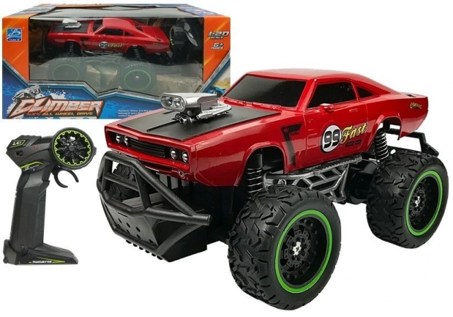 Crveni daljinski upravljani terenski auto R/C