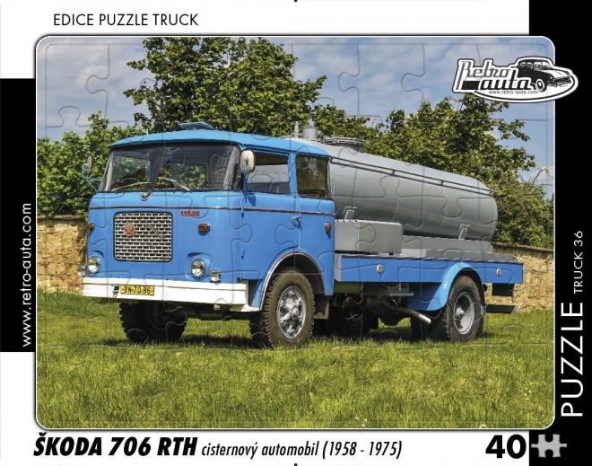 Retro-puzzle automobila Škoda 706 RTH cisterna 40 dijelova