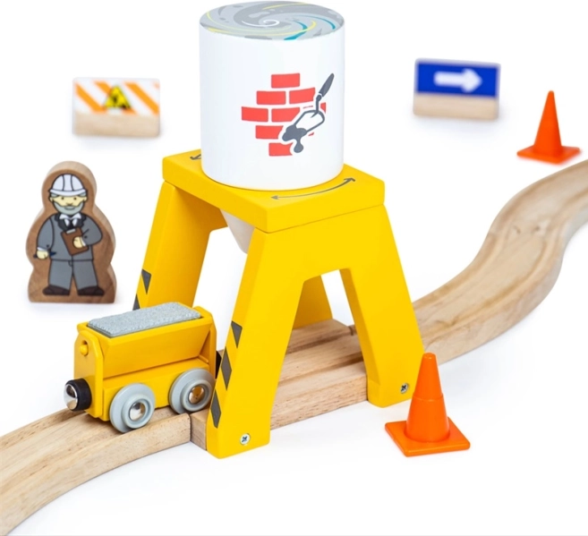 Bigjigs Rail silos s cementom – drveni dodatak za drvene vlakove