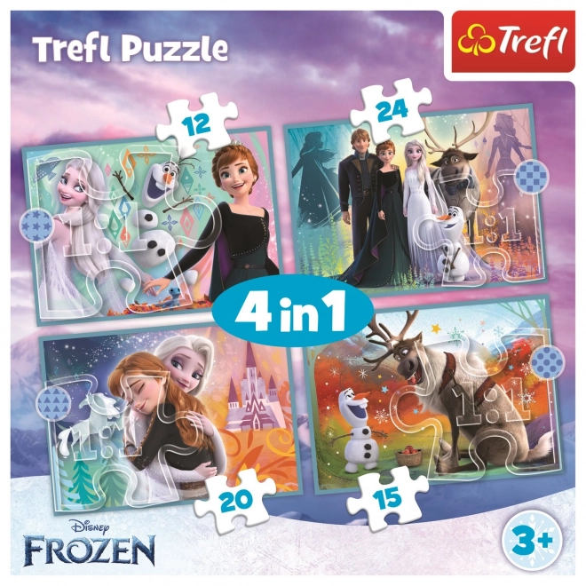 Frozen Puzzle 4u1 (12, 15, 20, 24 dijelova) - Prekrasan svijet