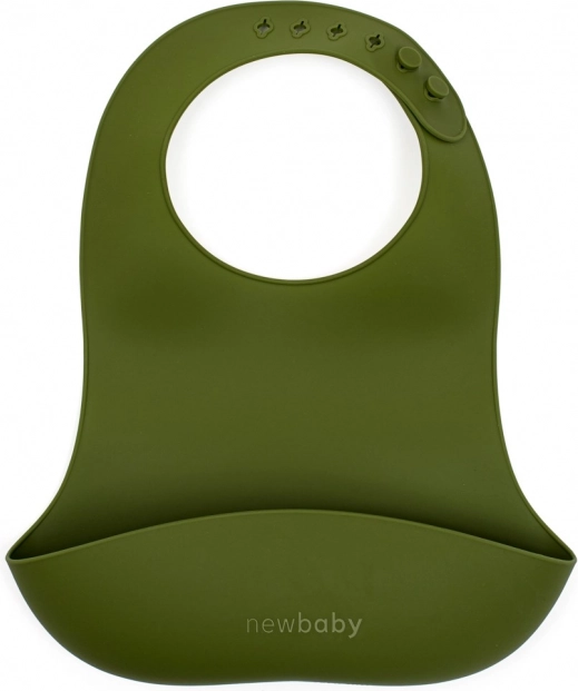 Silikonska podbradnik New Baby maslinasto zelena