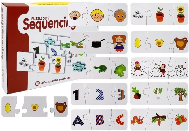 Obrazovne sekvencijske puzzle – 10 setova za učenje brojeva, slova i životnih ciklusa