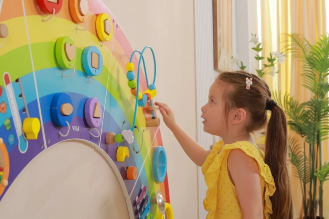 Drveni zidni Montessori panel - duga