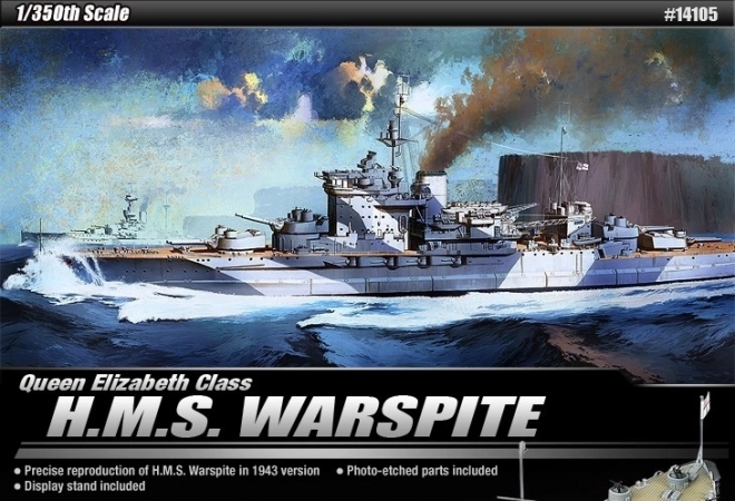 Model broda H.M.S. Warspite – plastična maketa
