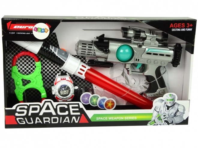 Set svemirskih oružja Space Guardian s laserskim pištoljem i mačem