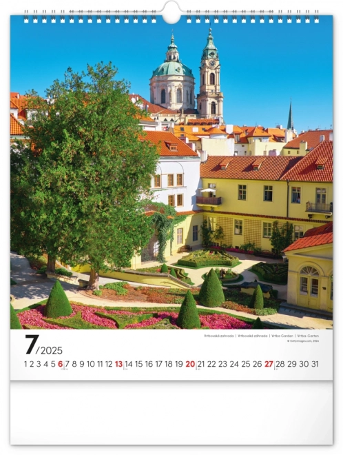 Zidni kalendar Prag 2025, 30 × 34 cm