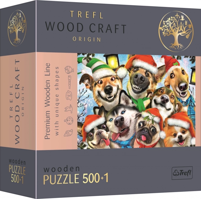 Drvene puzzle Božićni psi 501 dijelova