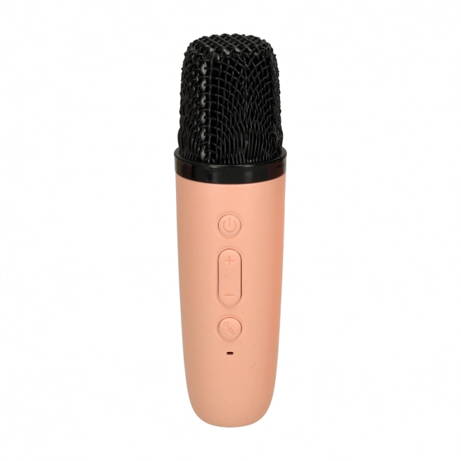 Karaoke set mikrofon + prijenosni zvučnik BLUETOOTH USB LED ružičasti