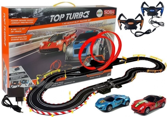 Trkaća staza TOP TURBO s dva automobila i upravljačima