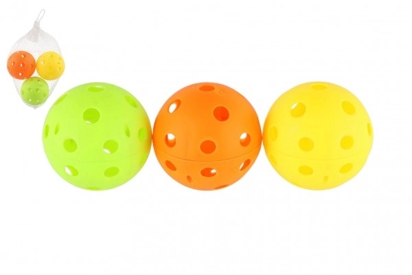 Lopta za florbal 3 komada plast 7cm u mrežici