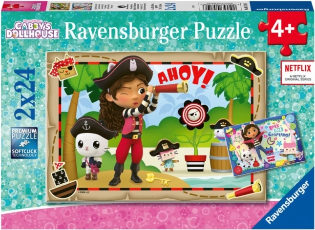 Puzzle 2×24 GABIN MAČJI DOM – RAVENSBURGER