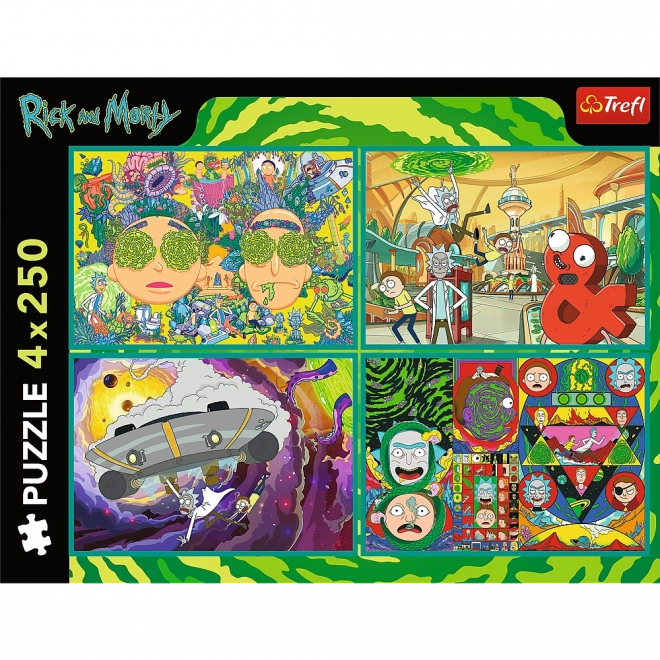 Puzzle 4x250 Uvrtjeti svijet Ricka i Mortyja od Trefla