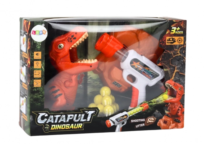 Zabavna igra gađanja dinosaurima s pjenastim lopticama