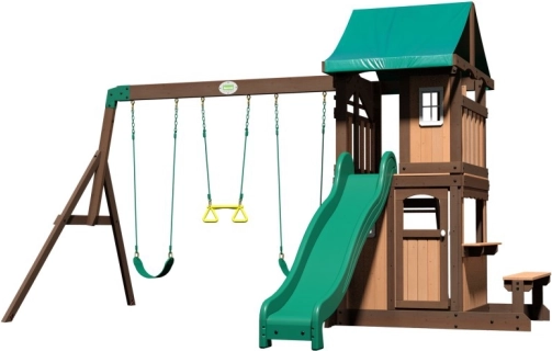 drveno igralište BACKYARD DISCOVERY Lakewood sa toboganom, ljuljačkama i kućicom