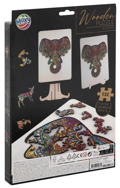 Obrisne drvene puzzle slon