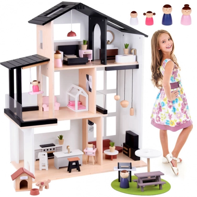 Drvena kućica za lutke u loft stilu