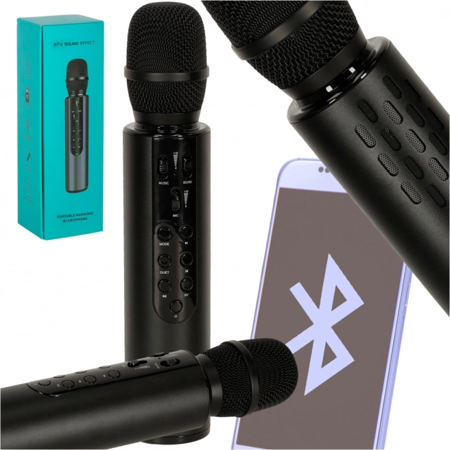 Bežični karaoke mikrofon s Bluetoothom i zvučnikom za djecu – crna