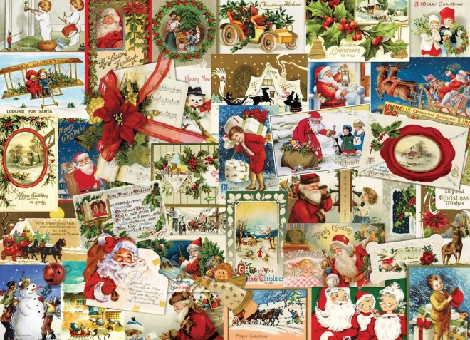 Puzzle Vintage božićna razglednica 1000 dijelova